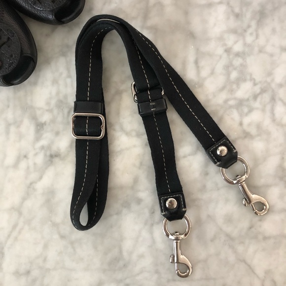 COACH Black Monogram handles and shoulder strap. - Picture 5 of 10